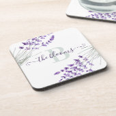 Mit Monogramm Lavendel-Untersetzer Getränkeuntersetzer (Linke Seite)