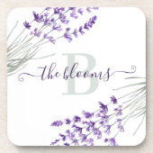 Mit Monogramm Lavendel-Untersetzer Getränkeuntersetzer (Vorderseite)
