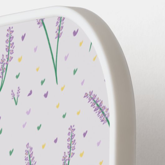 Mit Monogramm Lavender Hearts Girly Hübsch Preppy Pickleball Schläger (Linke Seite)