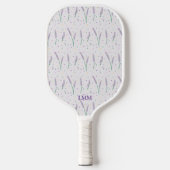 Mit Monogramm Lavender Hearts Girly Hübsch Preppy Pickleball Schläger (Vorderseite)