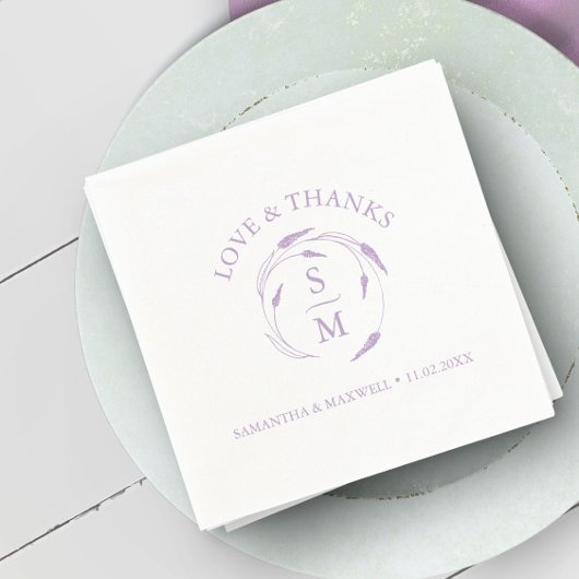 Mit Monogramm Lavender Wedding Napkins Serviette