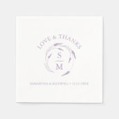 Mit Monogramm Lavender Wedding Napkins Serviette (Vorderseite)