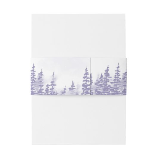 Mit Monogramm Lavender Winterwaldhochzeit Einladungsbanderole (Rückseitenbeispiel)