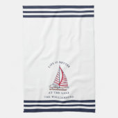 Mit Monogramm Leben am See ist besser Geschirrtuch (Vertikal)