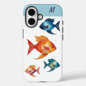 Mit Monogramm Leben im Fischmeer Case-Mate iPhone Hülle (Rückseite)