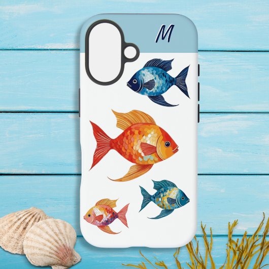 Mit Monogramm Leben im Fischmeer Case-Mate iPhone Hülle