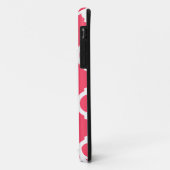 Mit Monogramm, lebendige Rosa- und Graufolie Case-Mate iPhone Hülle (Hinten/Links)