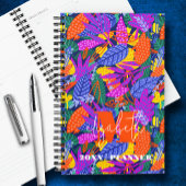 Mit Monogramm, lebendiges Leaf-Muster Planer