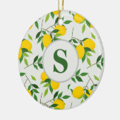 Mit Monogramm Lemon Keramik Ornament - Citrus Desi (Links)