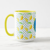 Mit Monogramm Lemon Tree Royal Blue Wohngestaltung Tasse (Links)