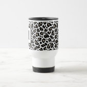 Mit Monogramm Leopard Schwarzweiß Reisebecher (Mittel)