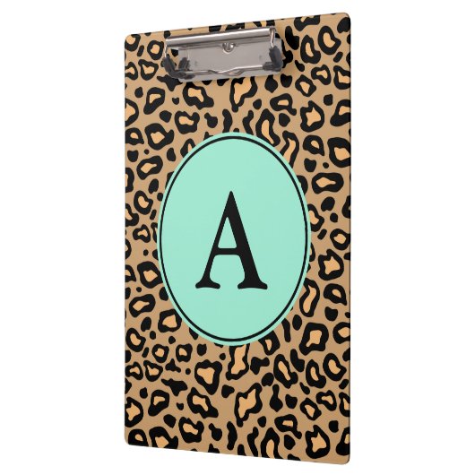 Mit Monogramm Leopard-Zwischenablage Klemmbrett (Links)