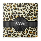 Mit Monogramm Leoparddruck Fliese (Vorderseite)