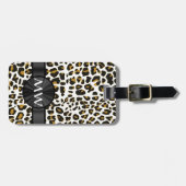 Mit Monogramm Leoparddruck Gepäckanhänger (Vorderseite horizontal)