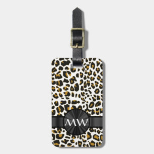 Mit Monogramm Leoparddruck Gepäckanhänger