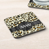 Mit Monogramm Leoparddruck Untersetzer (Linke Seite)