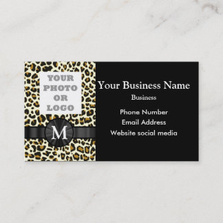 Mit Monogramm Leoparddruckmuster Visitenkarte