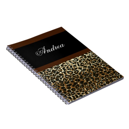 Mit Monogramm Leoparddrucknotizbuch Notizblock (Rechte Seite)