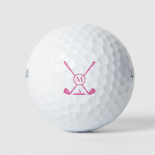 Mit Monogramm Letter Golf Club Modernes Rosa Golfball
