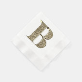 Mit Monogramm Letter Initial B Gold Glitzern Elega Serviette (Ecke)