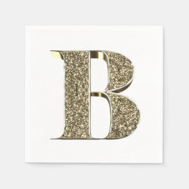 Mit Monogramm Letter Initial B Gold Glitzern Elega Serviette