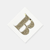 Mit Monogramm Letter Initial B Gold Glitzern Elega Serviette (Ecke)