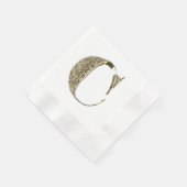 Mit Monogramm Letter Initial C Gold Glitzern Elega Serviette (Ecke)