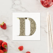 Mit Monogramm Letter Initial D Gold Glitzern Elega Serviette (Beispiel)