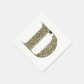 Mit Monogramm Letter Initial D Gold Glitzern Elega Serviette (Ecke)