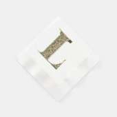 Mit Monogramm Letter Initial L Gold Glitzern Elega Serviette (Ecke)