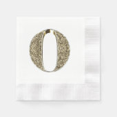 Mit Monogramm Letter Initial O Gold Glitzern Elega Serviette (Vorderseite)
