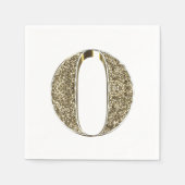 Mit Monogramm Letter Initial O Gold Glitzern Elega Serviette (Vorderseite)