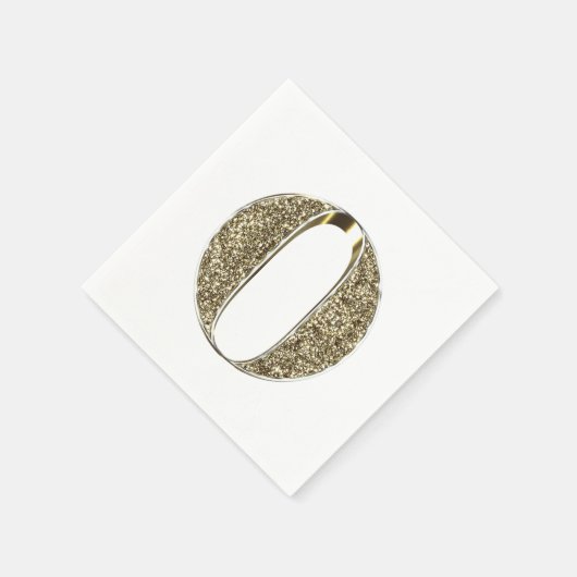 Mit Monogramm Letter Initial O Gold Glitzern Elega Serviette (Ecke)