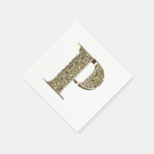 Mit Monogramm Letter Initial P Gold Glitzern Elega Serviette (Ecke)