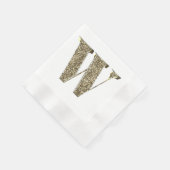Mit Monogramm Letter Initial W Gold Glitzern Elega Serviette (Ecke)