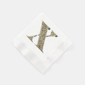 Mit Monogramm Letter Initial X Gold Glitzern Elega Serviette (Ecke)