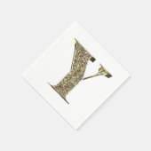 Mit Monogramm Letter Initial Y Gold Glitzern Elega Serviette (Ecke)