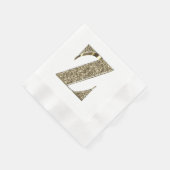 Mit Monogramm Letter Initial Z Gold Glitzern Elega Serviette (Ecke)