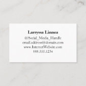 Mit Monogramm Letter L Einfach Schwarz/Weiß Visitenkarte (Rückseite)