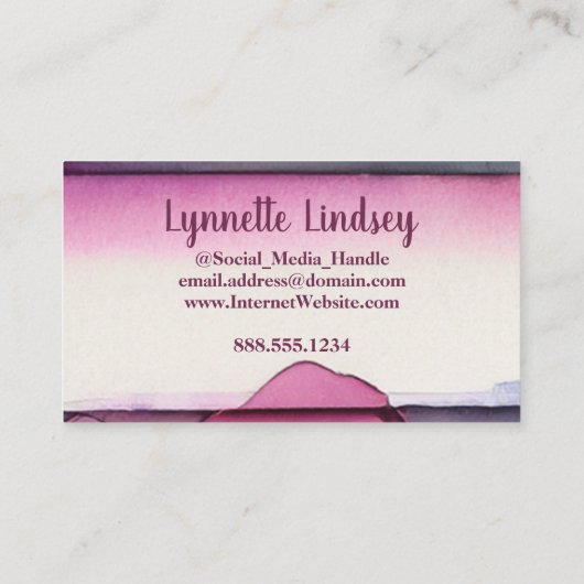 Mit Monogramm Letter L Simple Choral Floral Waterc Visitenkarte (Rückseite)