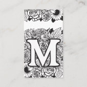 Mit Monogramm Letter M Simple Chic Floral Sunflowe Visitenkarte (Vorderseite)