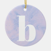 Mit Monogramm Letter Pastel Lavender Pink Weihnach Keramik Ornament (Vorne)
