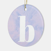 Mit Monogramm Letter Pastel Lavender Pink Weihnach Keramik Ornament (Links)