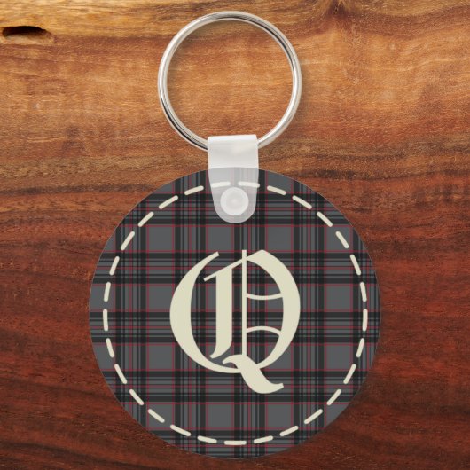 Mit Monogramm Letter Q-Schlüsselanhänger Schlüsselanhänger (Vorderseite)