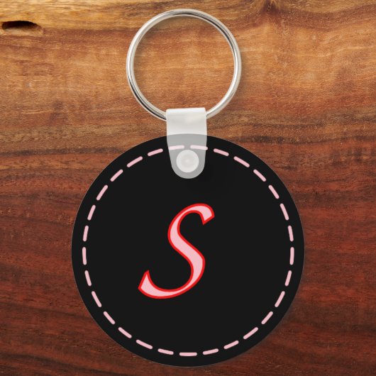 Mit Monogramm Letter-S-Schlüsselanhänger Schlüsselanhänger (Vorderseite)