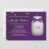 Mit Monogramm Leuchtkäfer-Maurer-Glas-Brautparty Einladung (Vorderseite)