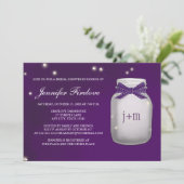 Mit Monogramm Leuchtkäfer-Maurer-Glas-Brautparty Einladung (Stehend Vorderseite)