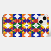 Mit Monogramm LGBT Pride Geometric Rainbow-Muster iPhone Hülle (Rückseite (Horizontal))