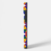 Mit Monogramm LGBT Pride Geometric Rainbow-Muster iPhone Hülle (Linke Seite)