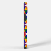 Mit Monogramm LGBT Pride Geometric Rainbow-Muster iPhone Hülle (Rechte Seite)